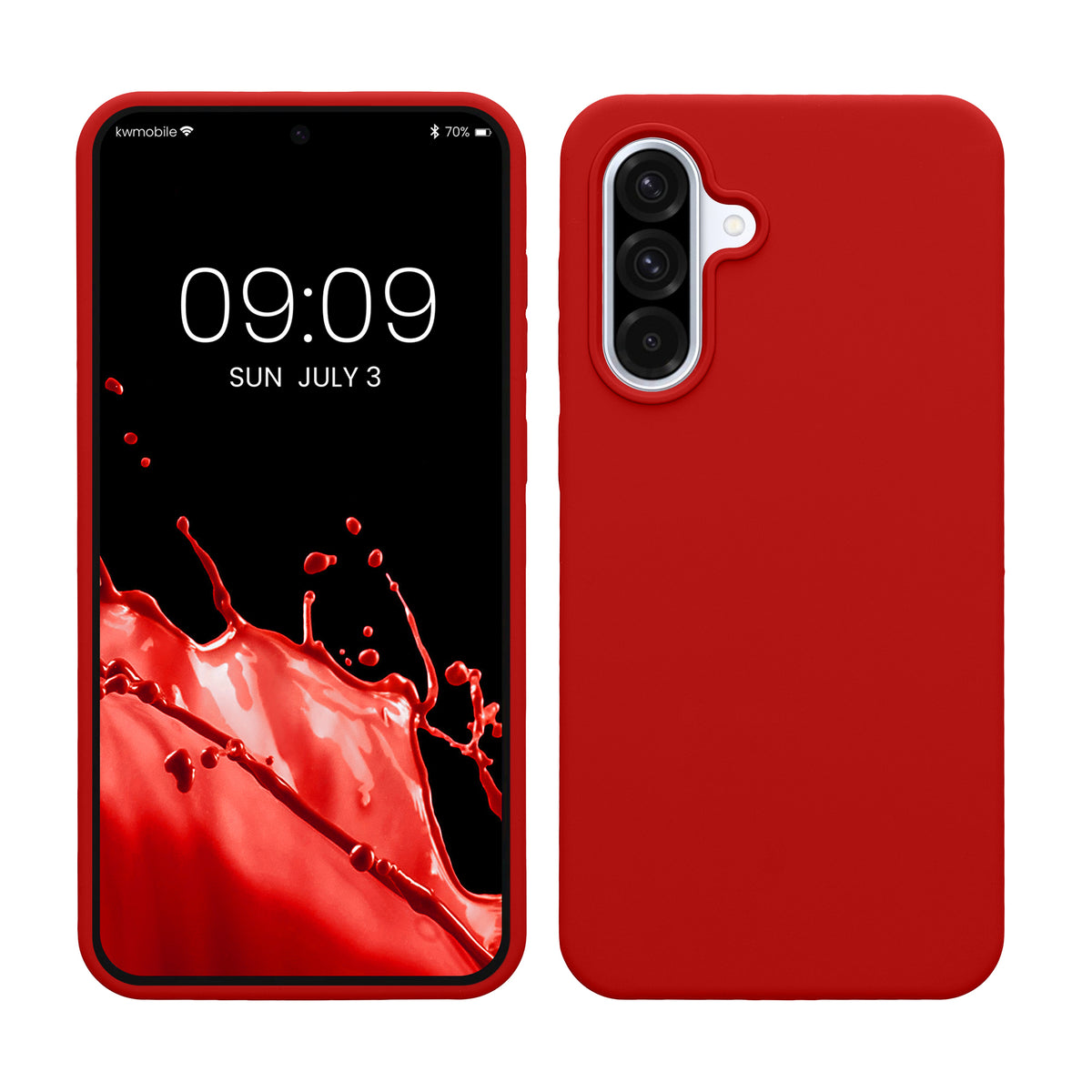 kwmobile Handyhülle für Samsung Galaxy A36 5G Hülle - Case Silikon - Kabelloses Laden - Schutzhülle Cover in Klassisch Rot Klassisch Rot
