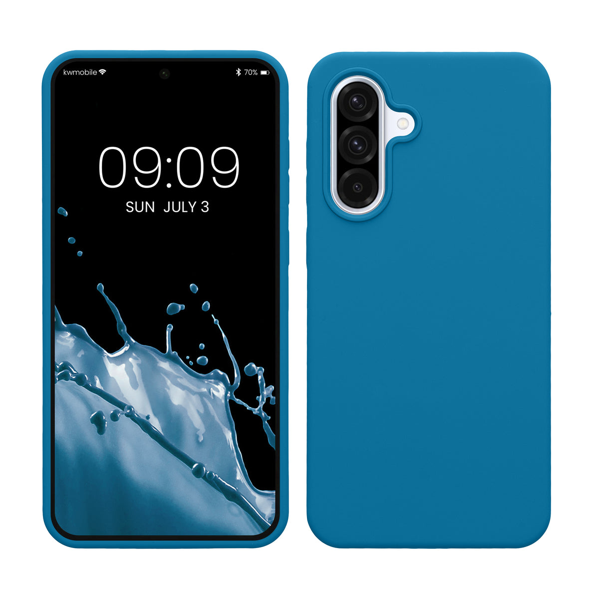 kwmobile Handyhülle für Samsung Galaxy A36 5G Hülle - Case Silikon - Kabelloses Laden - Schutzhülle Cover in Karibikblau Karibikblau