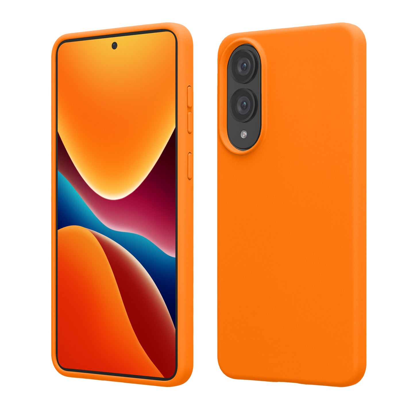 kwmobile Handyhülle für Samsung Galaxy S25 Edge Hülle - Case Silikon - Kabelloses Laden - Schutzhülle Cover in Fruity Orange Fruity Orange  