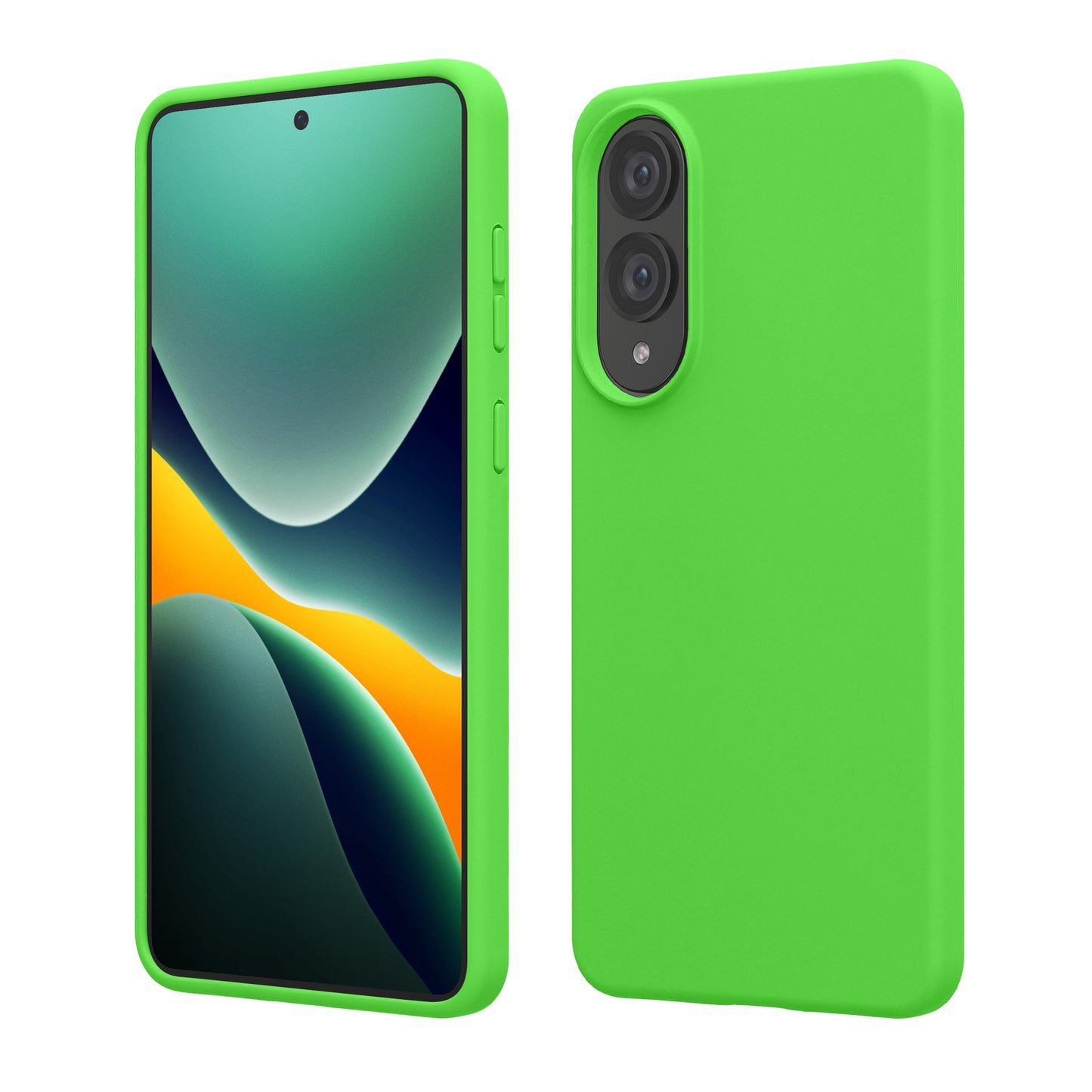 kwmobile Handyhülle für Samsung Galaxy S25 Edge Hülle - Case Silikon - Kabelloses Laden - Schutzhülle Cover in Limettengrün Limettengrün  