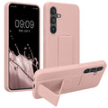 kwmobile Handyhülle für Samsung Galaxy S24 Hülle - TPU Silikon Case mit Fingerhalter und Stand - Schutzhülle Cover in Altrosa Altrosa  