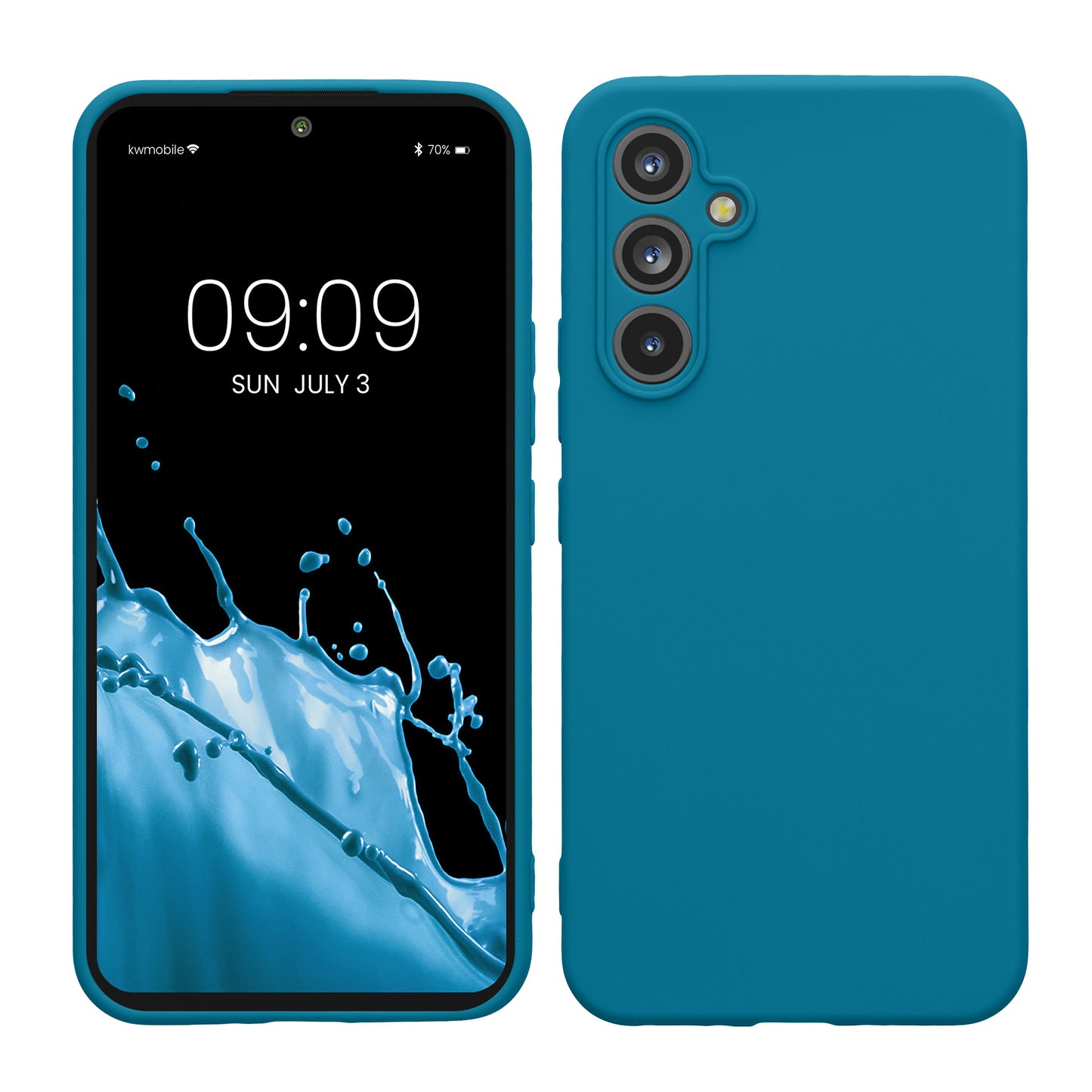 kwmobile Handyhülle für Samsung Galaxy A54 5G Hülle - weiches Handy Silikon Case - Schutzhülle Cover - Karibikblau Karibikblau  