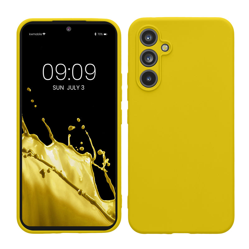 kwmobile Handyhülle für Samsung Galaxy A54 5G Hülle - weiches Handy Silikon Case - Schutzhülle Cover - Strahlend Gelb Strahlend Gelb  