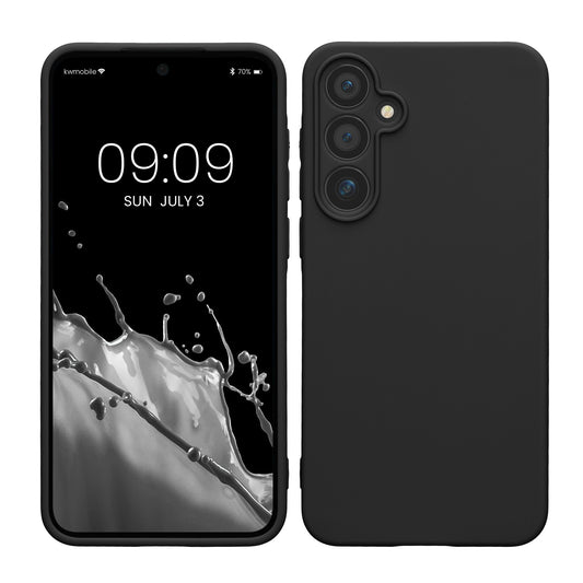 kwmobile Handyhülle für Samsung Galaxy A55 5G Hülle - weiches Handy Silikon Case - Schutzhülle Cover - Schwarz Schwarz  