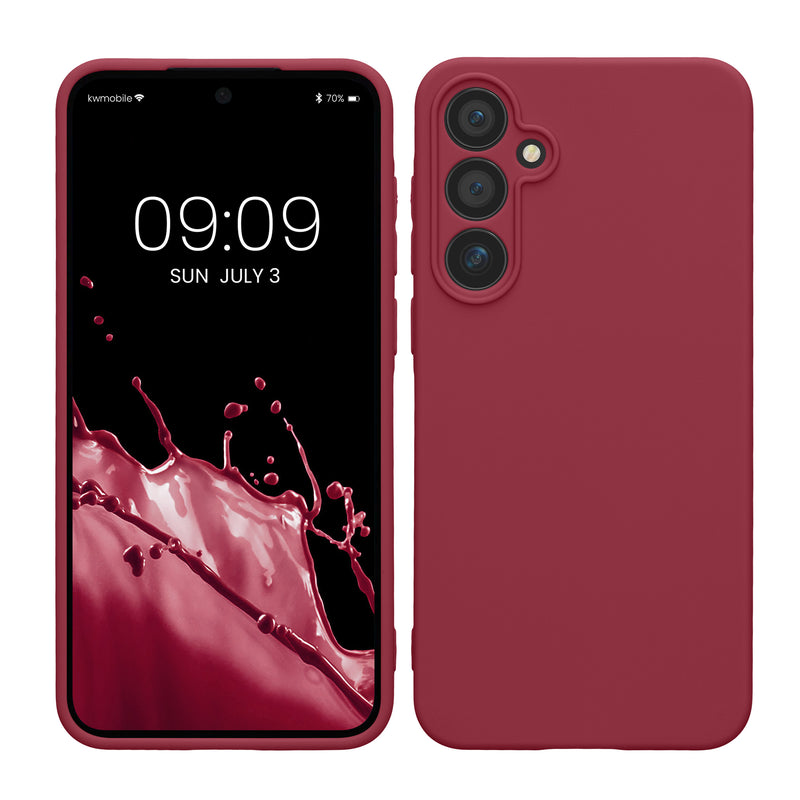 kwmobile Handyhülle für Samsung Galaxy A55 5G Hülle - weiches Handy Silikon Case - Schutzhülle Cover - Bordeaux Violett Bordeaux Violett  