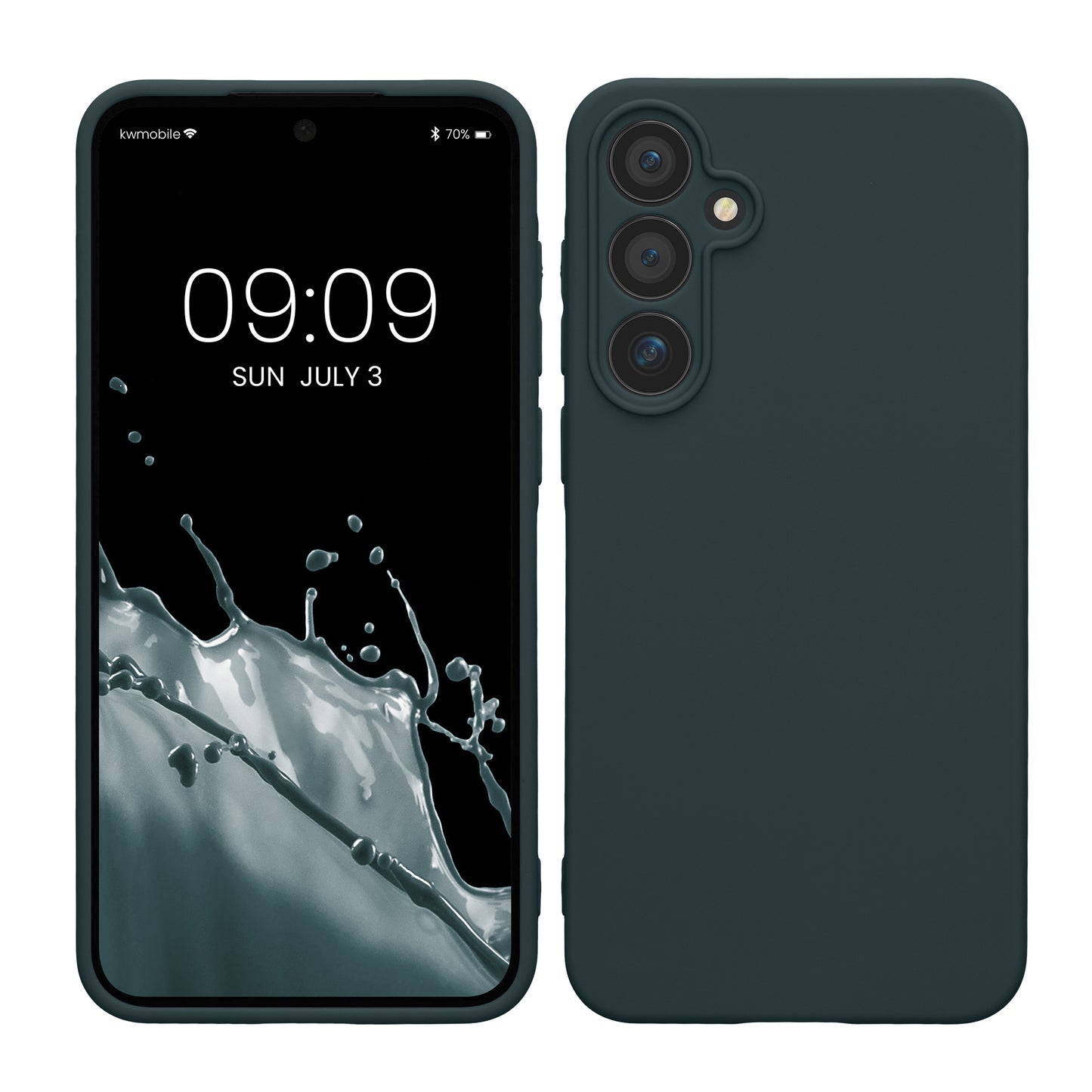 kwmobile Handyhülle für Samsung Galaxy A55 5G Hülle - weiches Handy Silikon Case - Schutzhülle Cover - Dunkler Schiefer Dunkler Schiefer  