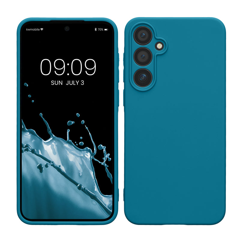 kwmobile Handyhülle für Samsung Galaxy A55 5G Hülle - weiches Handy Silikon Case - Schutzhülle Cover - Karibikblau Karibikblau  