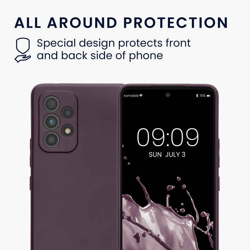 kwmobile Handyhülle für Samsung Galaxy A53 5G Hülle - weiche Silikon Case metallisch schimmernd - Schutzhülle Cover
