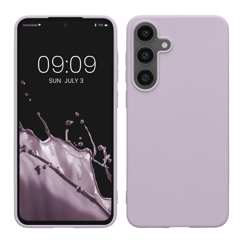 kwmobile Handyhülle für Samsung Galaxy S25 FE Hülle - TPU Case - Kabelloses Laden - Schutzhülle Cover in Lavendel Lavendel  