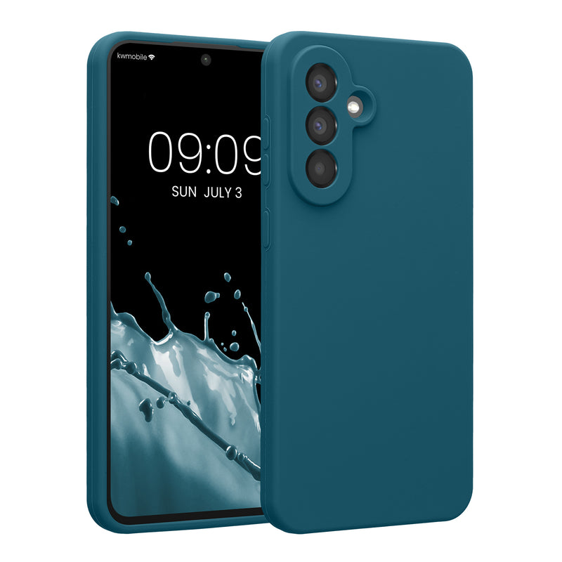 kwmobile Hülle kompatibel mit Samsung Galaxy A56 5G - Hülle Silikon gummiert - Handyhülle - Handy Case in Petrol matt Petrol matt  