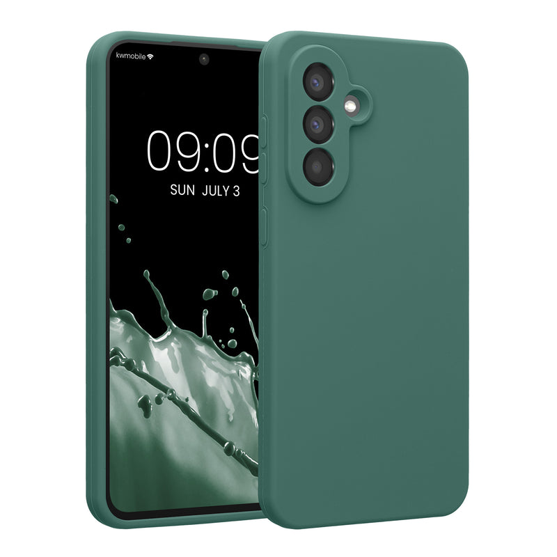kwmobile Hülle kompatibel mit Samsung Galaxy A56 5G - Hülle Silikon gummiert - Handyhülle - Handy Case in Tannengrün Tannengrün  