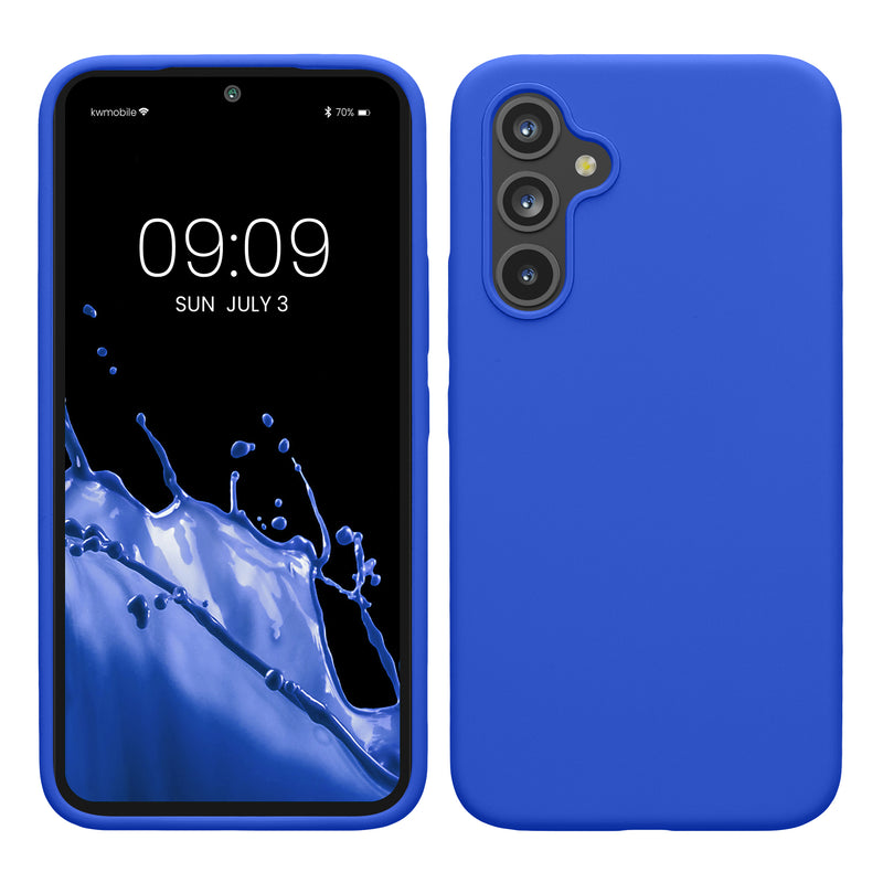 kwmobile Handyhülle für Samsung Galaxy A54 5G Hülle - Case Silikon - Kabelloses Laden - Schutzhülle Cover in Baltik Blau Baltik Blau  