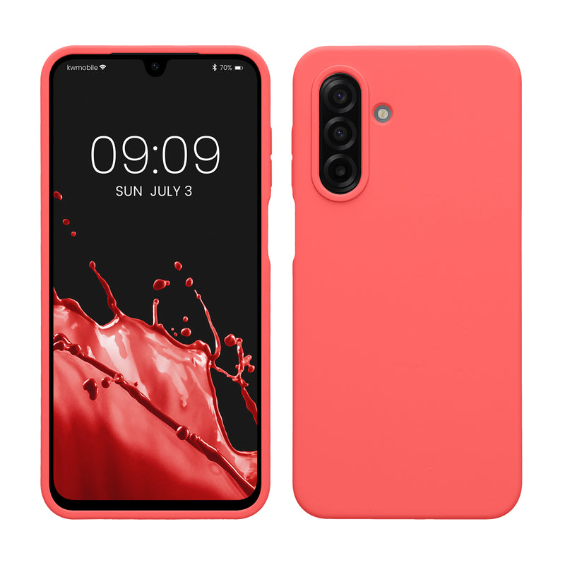 kwmobile Handyhülle für Samsung Galaxy A17 4G / 5G Hülle - Case Silikon - Kabelloses Laden - Schutzhülle Cover in Neon Koralle Neon Koralle  
