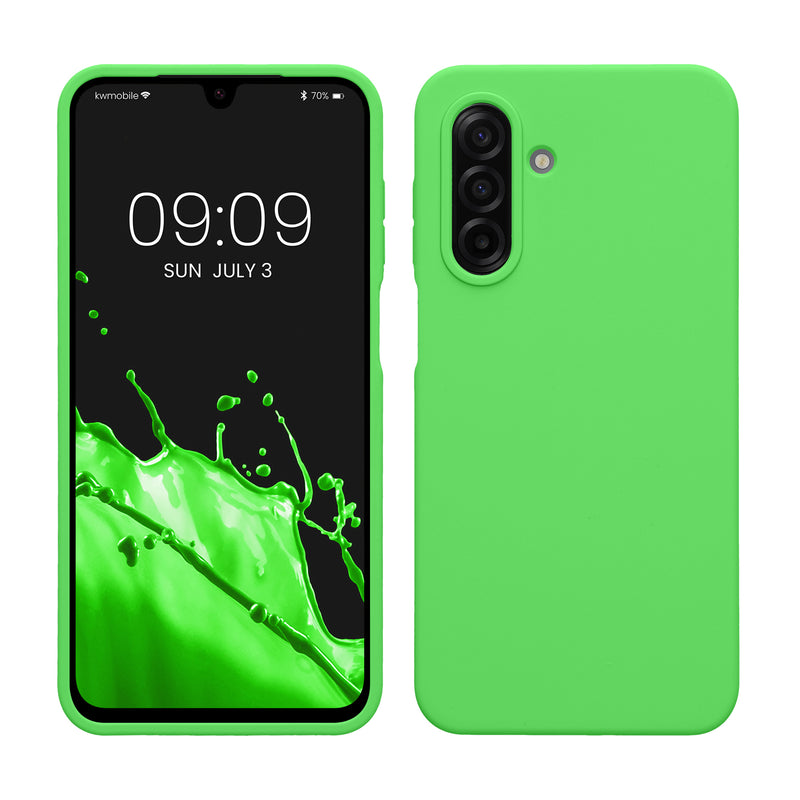 kwmobile Handyhülle für Samsung Galaxy A17 4G / 5G Hülle - Case Silikon - Kabelloses Laden - Schutzhülle Cover in Limettengrün Limettengrün  