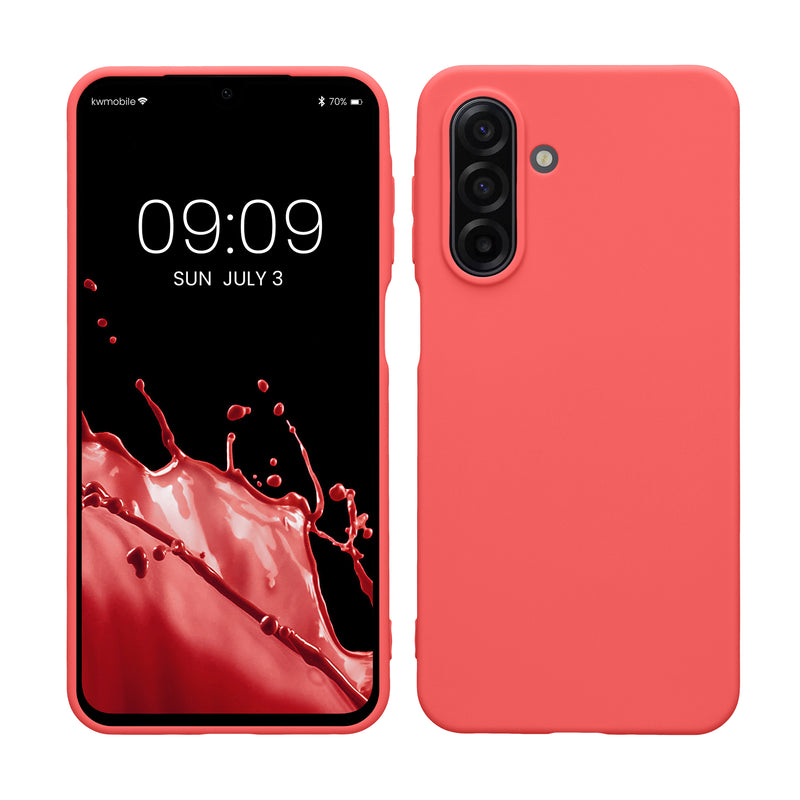 kwmobile Handyhülle für Samsung Galaxy A17 4G / 5G Hülle - TPU Case - Kabelloses Laden - Schutzhülle Cover in Neon Koralle Neon Koralle  