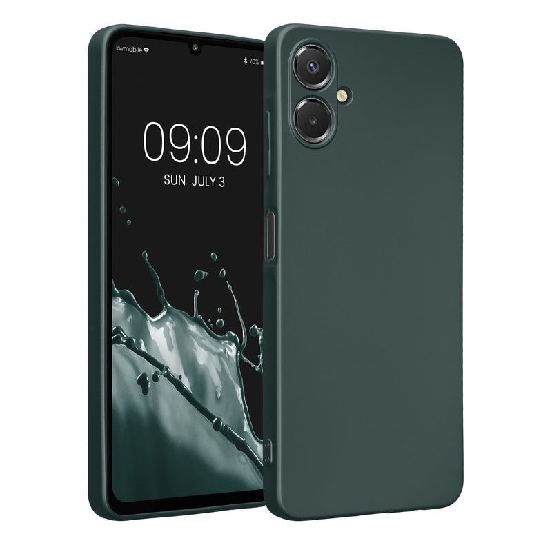 kwmobile Handyhülle für Samsung Galaxy A06 Hülle - weiche Silikon Case metallisch schimmernd - Schutzhülle Cover - Metallic Petrol Metallic Petrol  