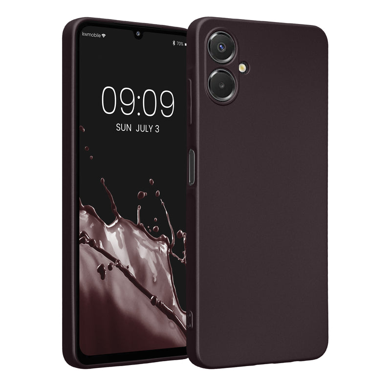 kwmobile Handyhülle für Samsung Galaxy A06 Hülle - weiche Silikon Case metallisch schimmernd - Schutzhülle Cover - Metallic Brombeere Metallic Brombeere  