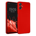 kwmobile Handyhülle für Samsung Galaxy A06 Hülle - weiche Silikon Case metallisch schimmernd - Schutzhülle Cover - Metallic Dunkelrot Metallic Dunkelrot  