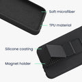 kwmobile Handyhülle für Samsung Galaxy S26 Hülle - TPU Silikon Case mit Fingerhalter und Stand - Schutzhülle Cover in Rot Rot