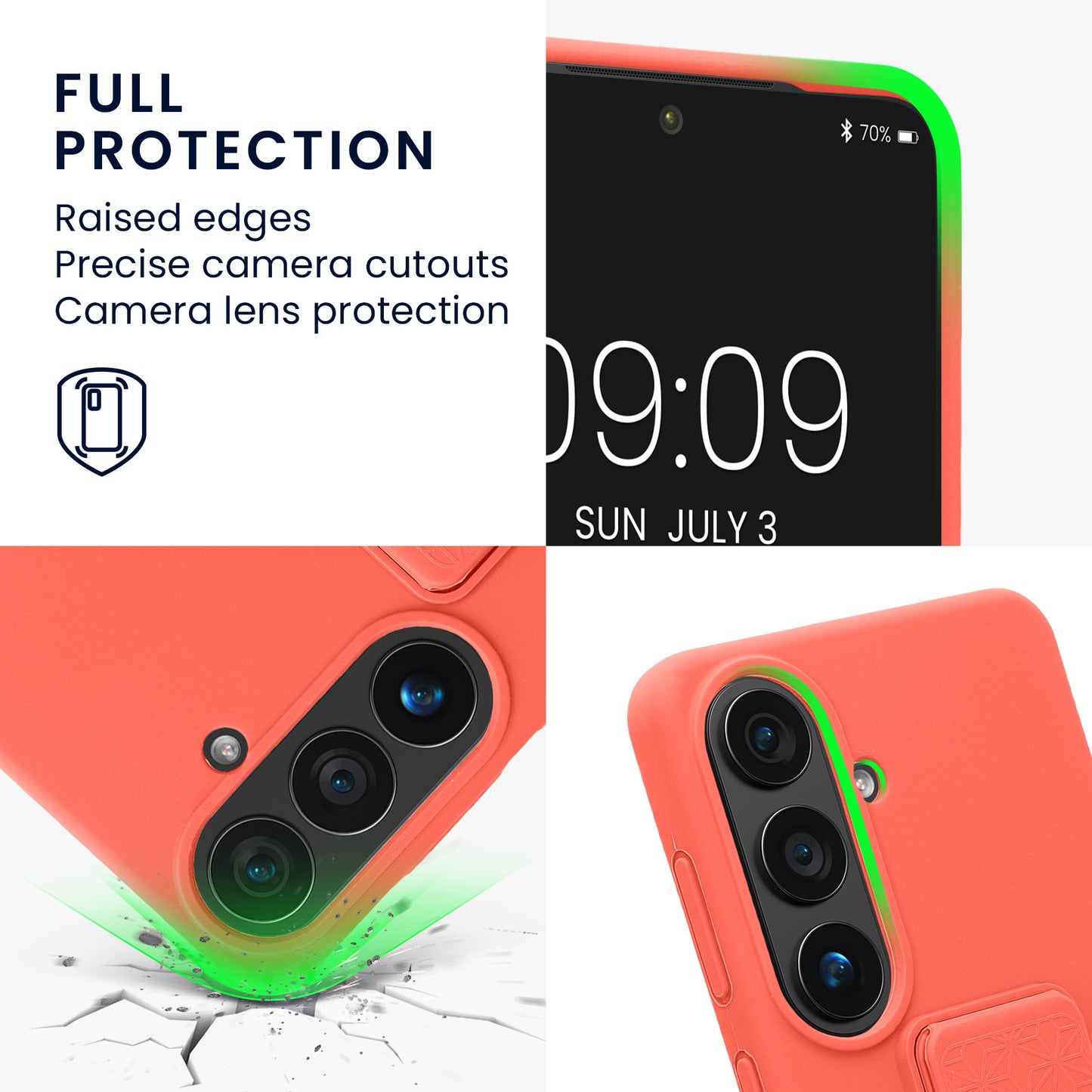 kwmobile Handyhülle für Samsung Galaxy S26 Hülle - TPU Silikon Case mit Fingerhalter und Stand - Schutzhülle Cover in Koralle Koralle