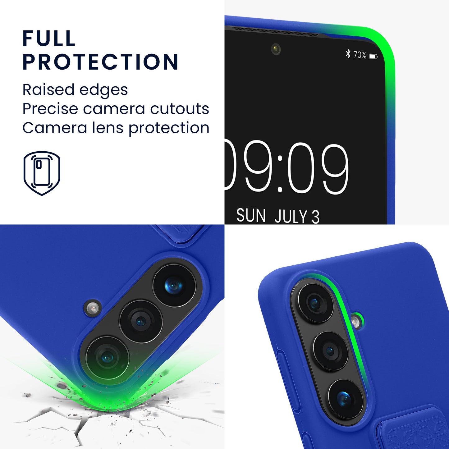 kwmobile Handyhülle für Samsung Galaxy S26 Hülle - TPU Silikon Case mit Fingerhalter und Stand - Schutzhülle Cover in Baltik Blau Baltik Blau