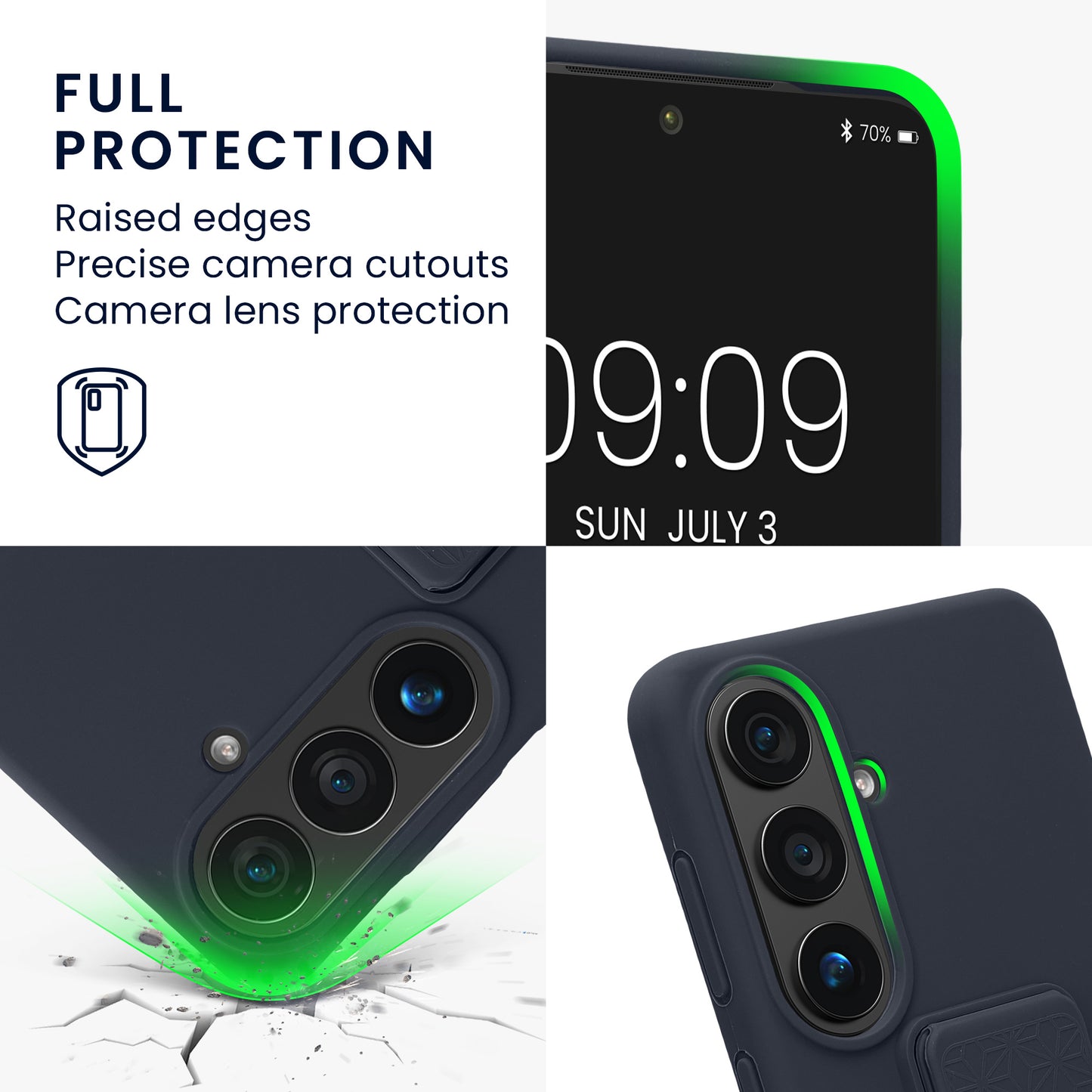 kwmobile Handyhülle für Samsung Galaxy S26 Hülle - TPU Silikon Case mit Fingerhalter und Stand - Schutzhülle Cover in Heidelbeerblau Heidelbeerblau