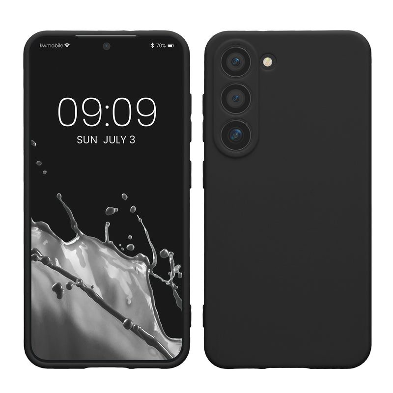 kwmobile Handyhülle für Samsung Galaxy S23 Hülle - weiches Handy Silikon Case - Schutzhülle Cover - Schwarz Schwarz  