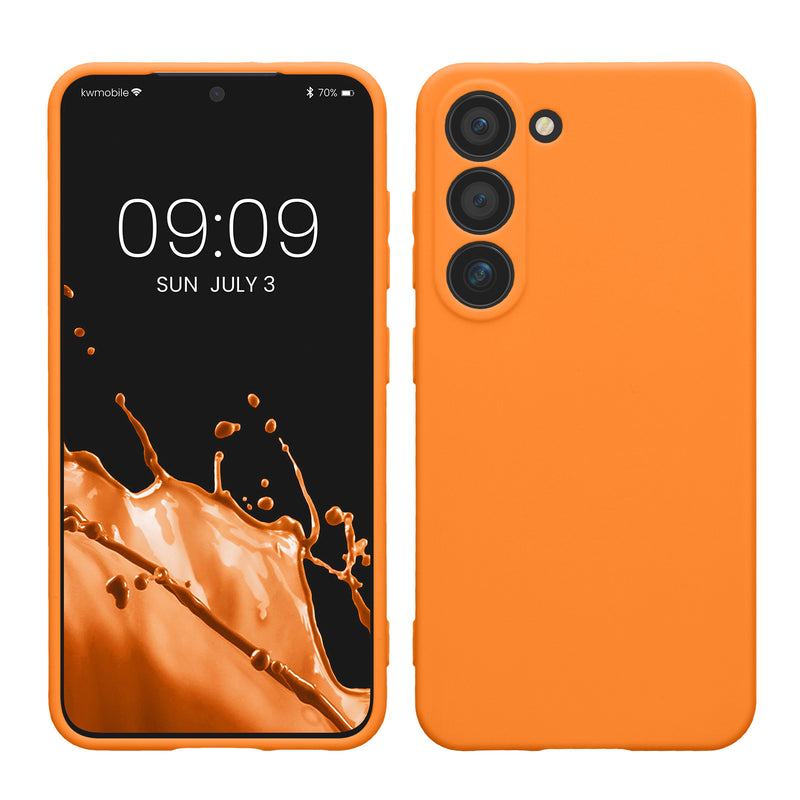 kwmobile Handyhülle für Samsung Galaxy S23 Hülle - weiches Handy Silikon Case - Schutzhülle Cover - Fruity Orange Fruity Orange  