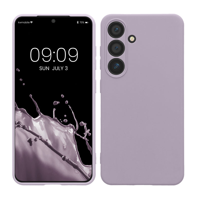 kwmobile Handyhülle für Samsung Galaxy S24 Hülle - weiches Handy Silikon Case - Schutzhülle Cover - Lavendel Lavendel  
