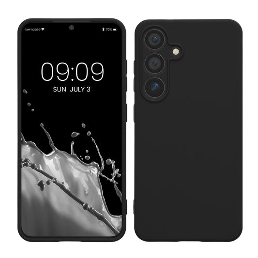kwmobile Handyhülle für Samsung Galaxy S25 Hülle - weiches Handy Silikon Case - Schutzhülle Cover - Schwarz Schwarz  