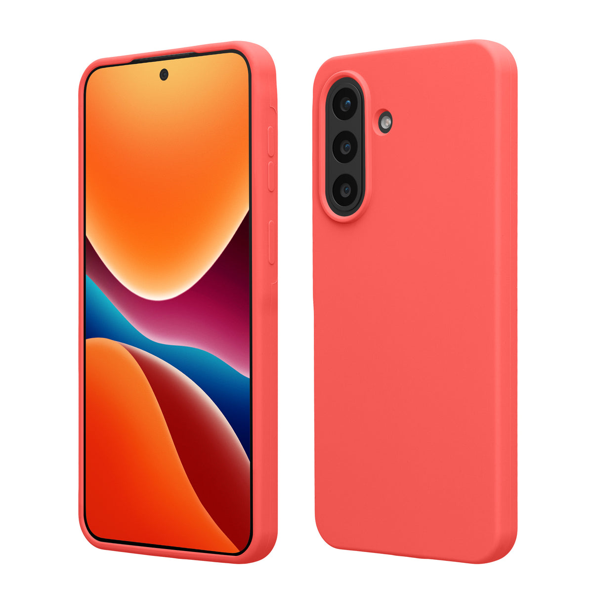 kwmobile Handyhülle für Samsung Galaxy A57 5G Hülle - Case Silikon - Kabelloses Laden - Schutzhülle Cover in Neon Koralle Neon Koralle