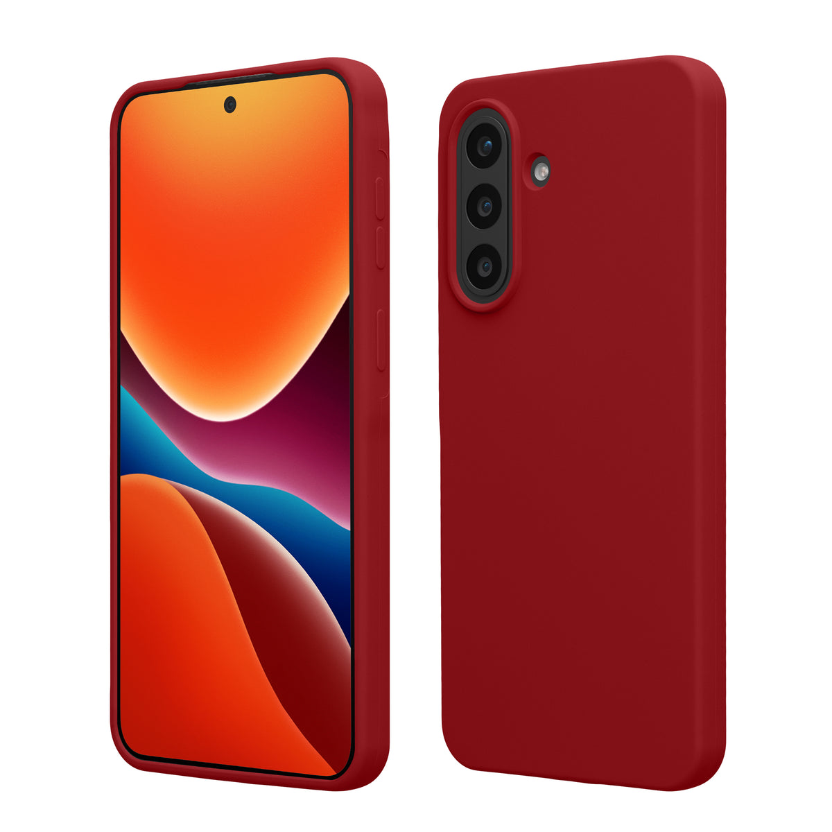 kwmobile Handyhülle für Samsung Galaxy A57 5G Hülle - Case Silikon - Kabelloses Laden - Schutzhülle Cover in Rhabarber Rot Rhabarber Rot