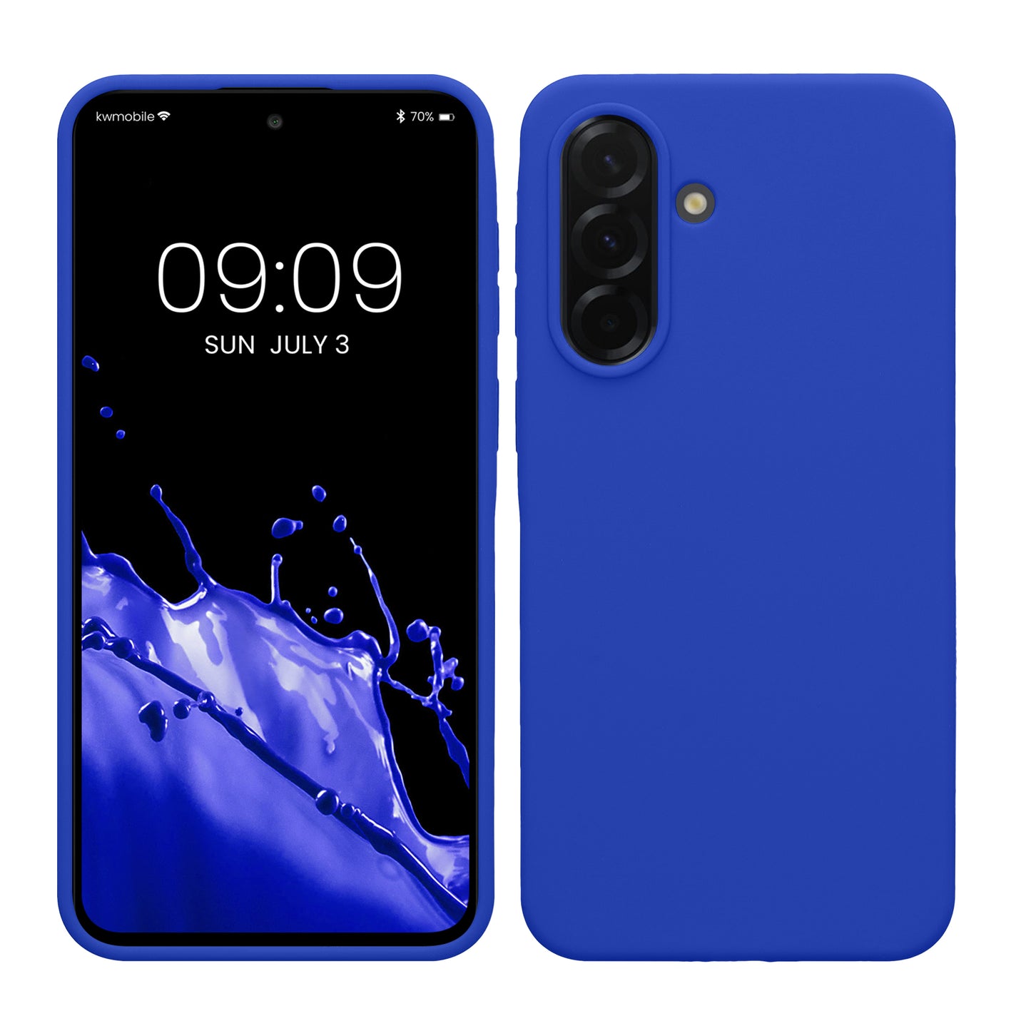kwmobile Handyhülle für Samsung Galaxy A37 5G Hülle - Case Silikon - Kabelloses Laden - Schutzhülle Cover in Baltik Blau Baltik Blau  