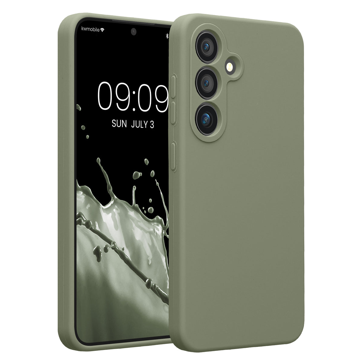 Samsung Galaxy S25 Silikon Handyhülle Graugrün