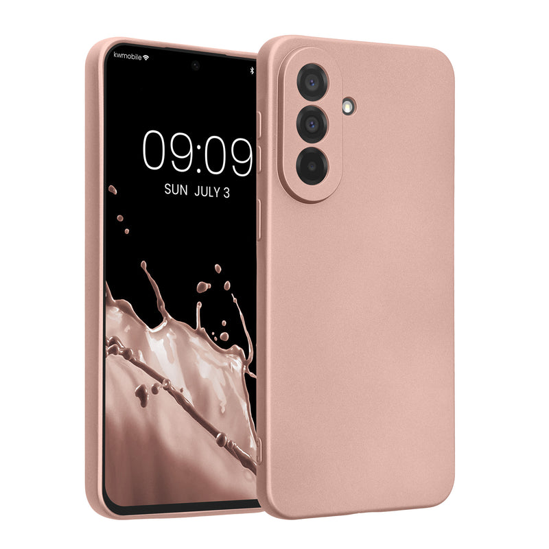 Samsung Galaxy A37 5G Silikon Handyhülle metallisch Metallic Rosegold