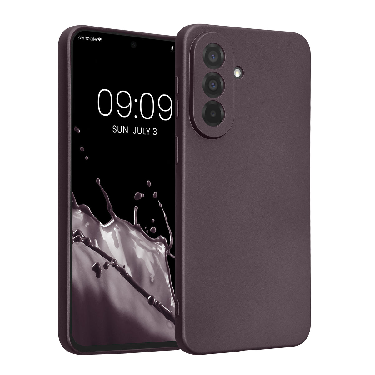 Samsung Galaxy A37 5G Silikon Handyhülle metallisch Metallic Brombeere