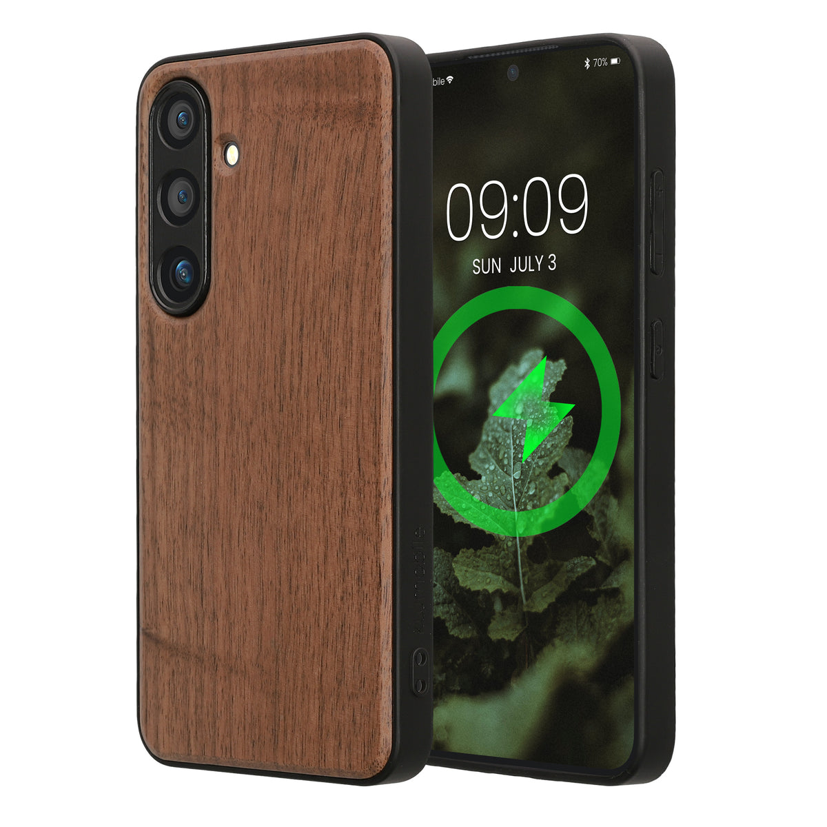 Samsung Galaxy S25 Holz Handyhülle mit MagSafe Dunkelbraun