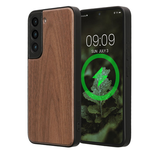 Samsung Galaxy S22 Pro Holz Handyhülle mit MagSafe Dunkelbraun