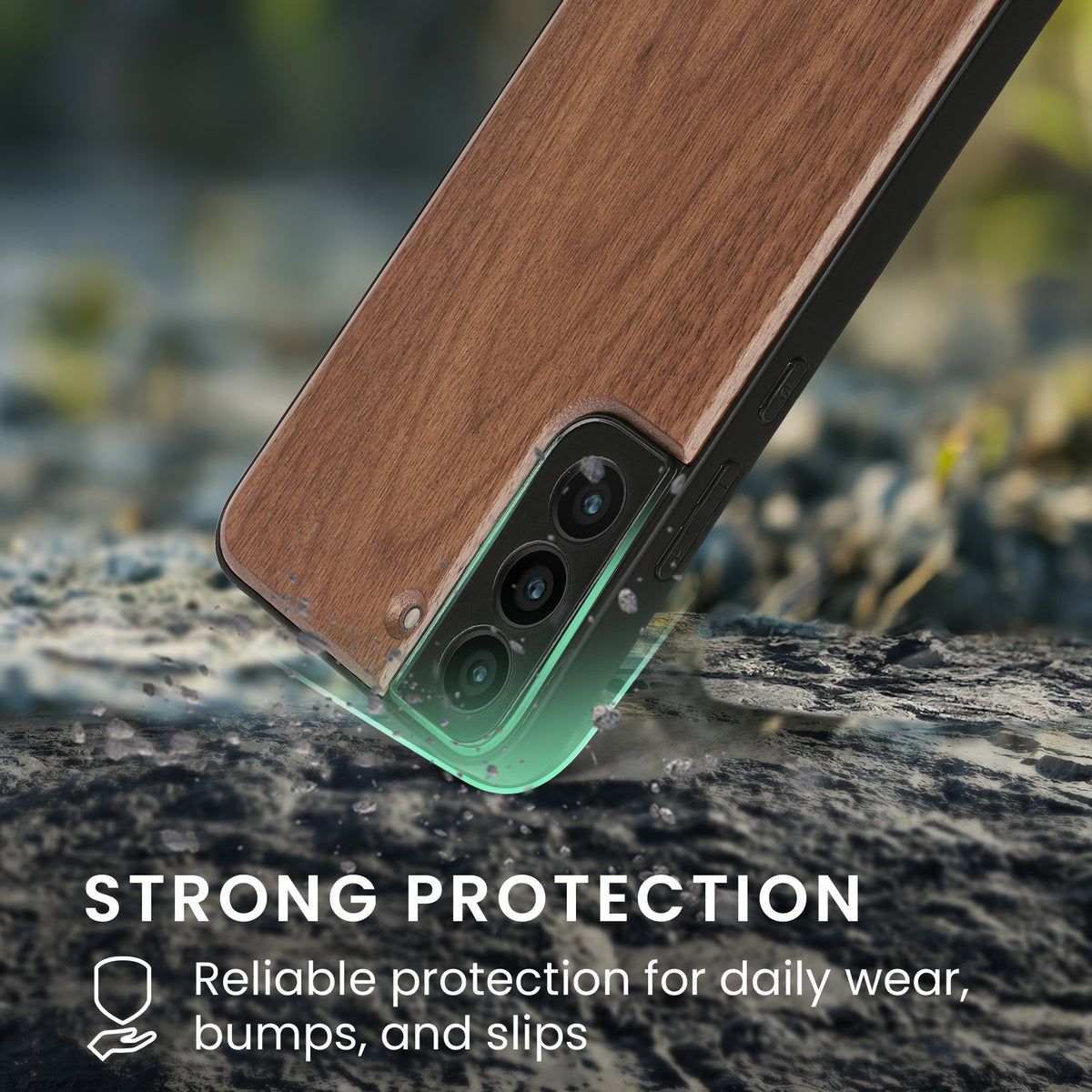 Samsung Galaxy S22 Pro Holz Handyhülle mit MagSafe Dunkelbraun KWM000022AI001C