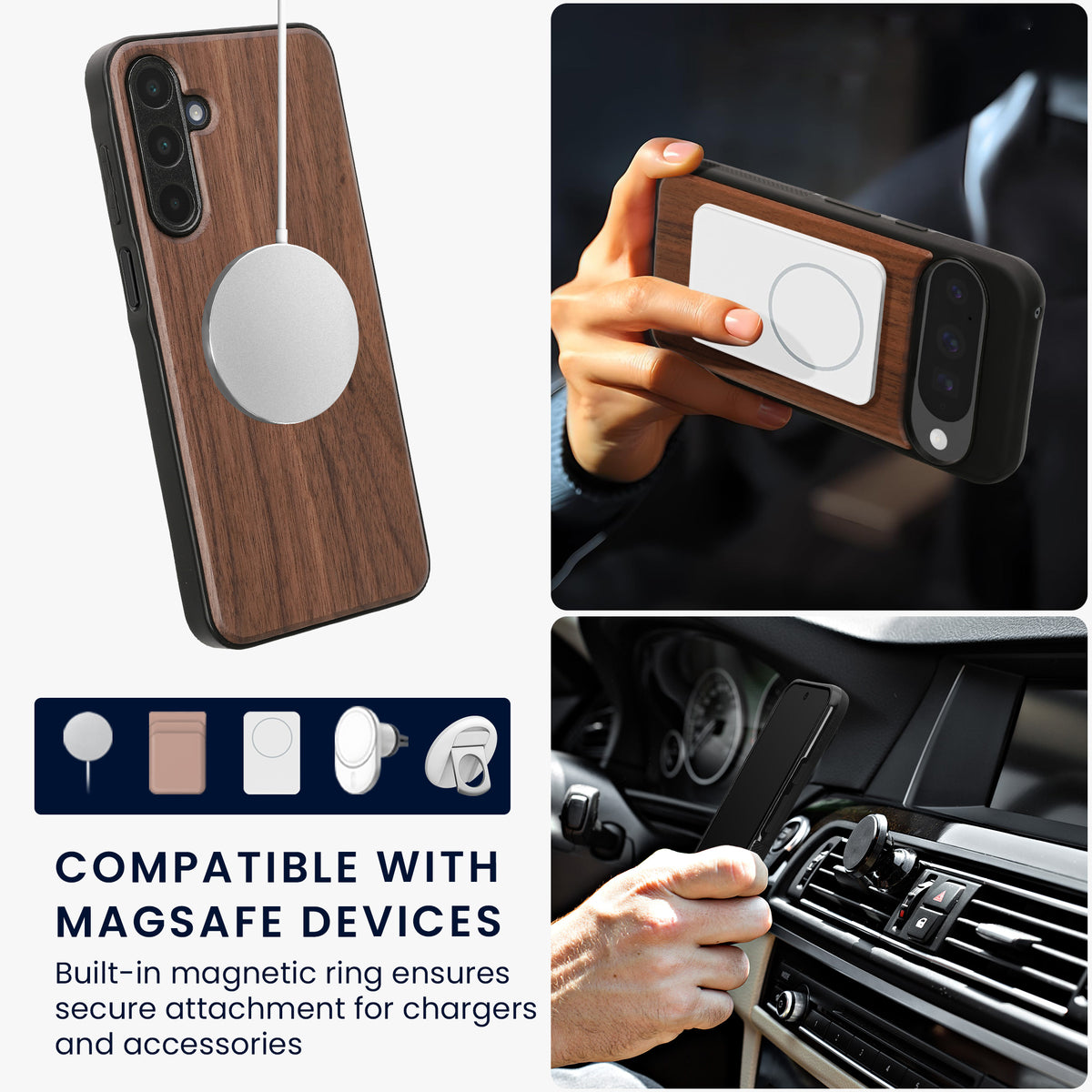 Samsung Galaxy A16 5G Holz Handyhülle mit MagSafe Dunkelbraun KWM000022AJ001C