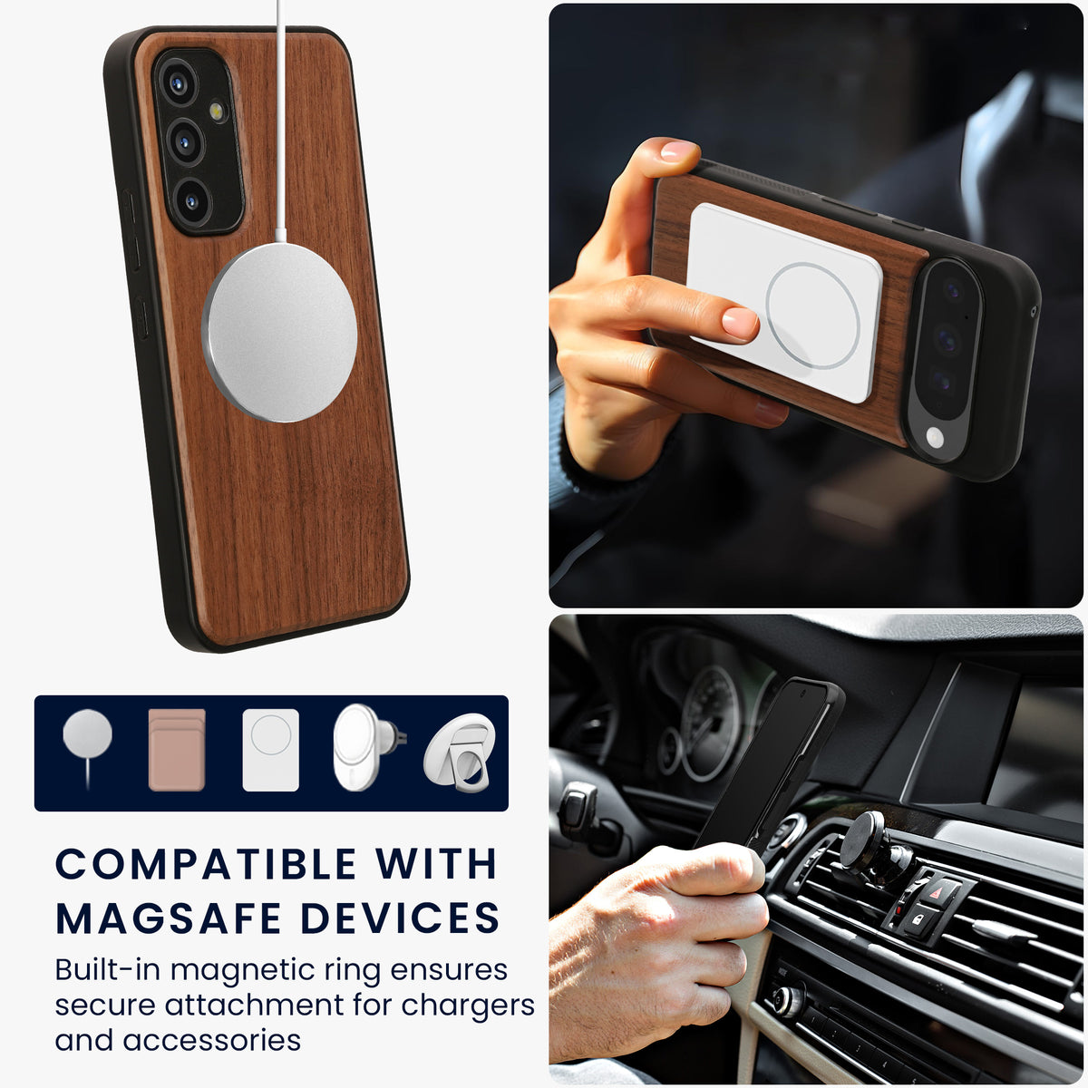 Samsung Galaxy A54 5G Holz Handyhülle mit MagSafe Dunkelbraun KWM000022AN001C