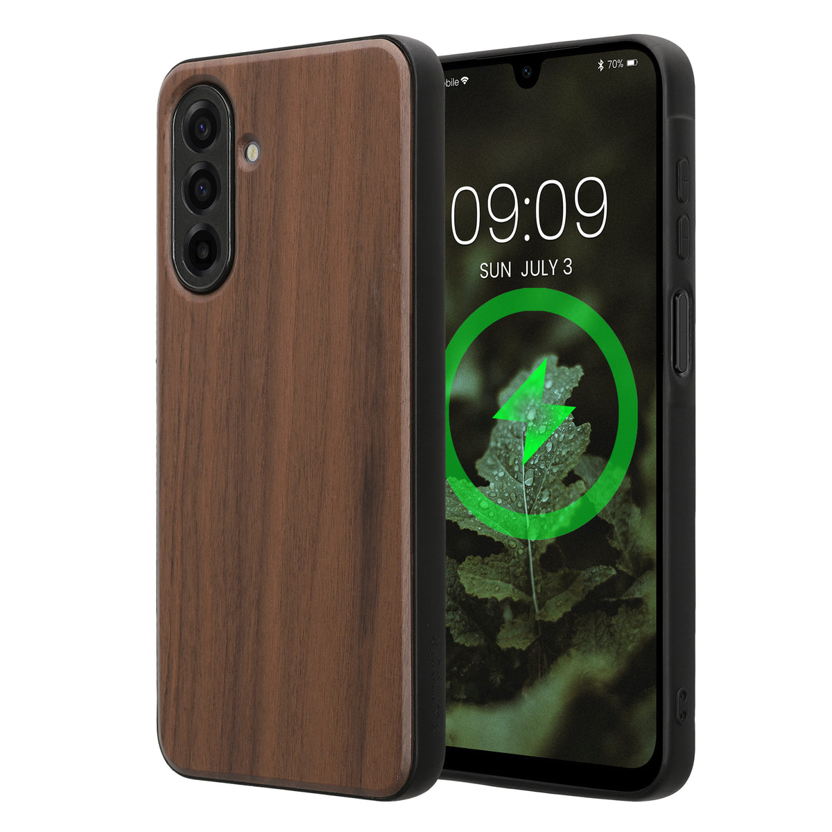 Samsung Galaxy A17 4G / 5G Holz Handyhülle mit MagSafe Dunkelbraun