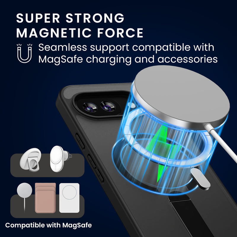 Samsung Galaxy S25 Handyhülle mit MagSafe mit Ständer + Schutzglas Schwarz KWM000022BG001C