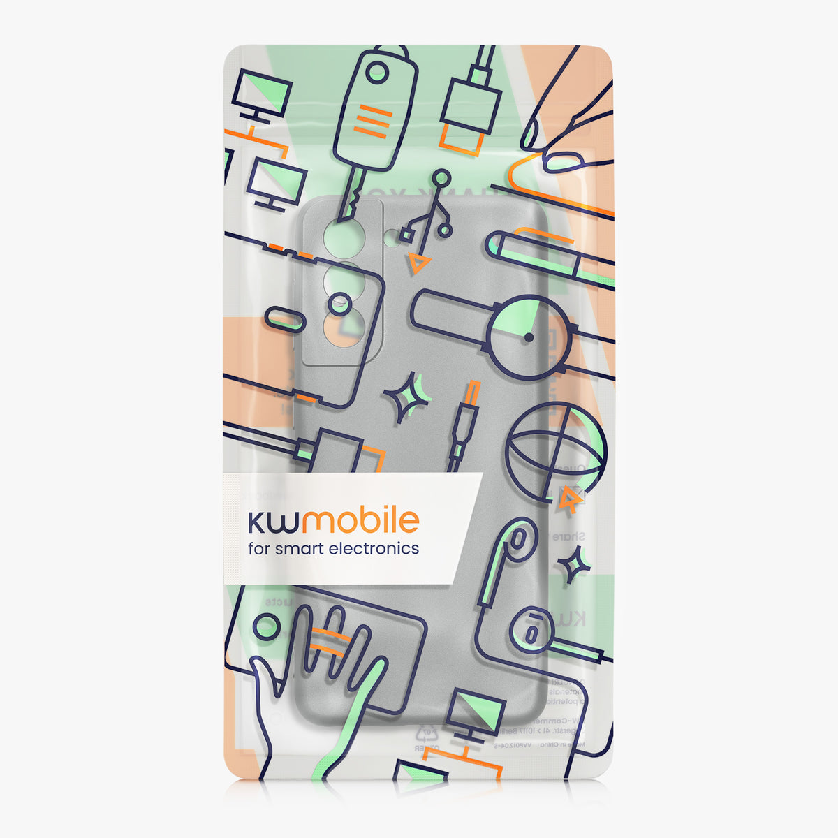 kwmobile Handyhülle für Samsung Galaxy S21 Hülle - weiche Silikon Case metallisch schimmernd - Schutzhülle Cover - Metallic Grau Metallic Grau