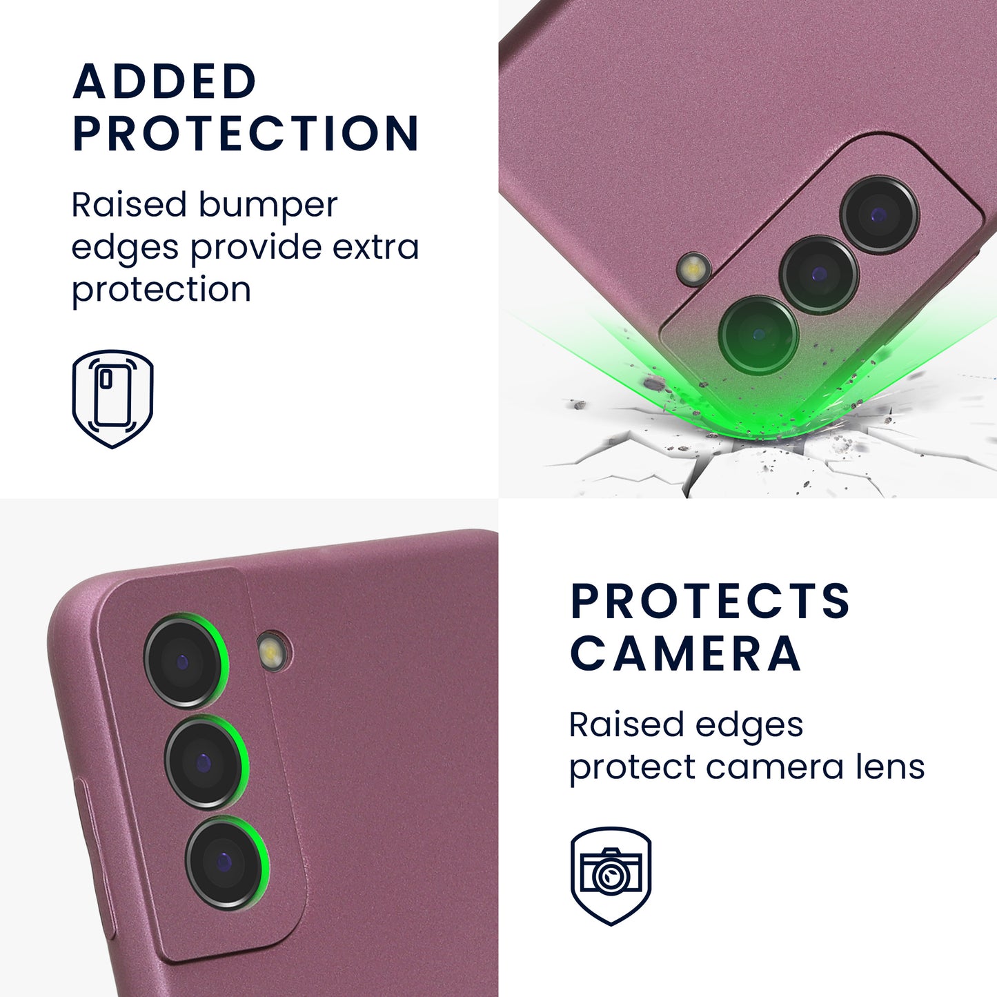 kwmobile Handyhülle für Samsung Galaxy S21 Hülle - weiche Silikon Case metallisch schimmernd - Schutzhülle Cover - Metallic Lavendel Metallic Lavendel