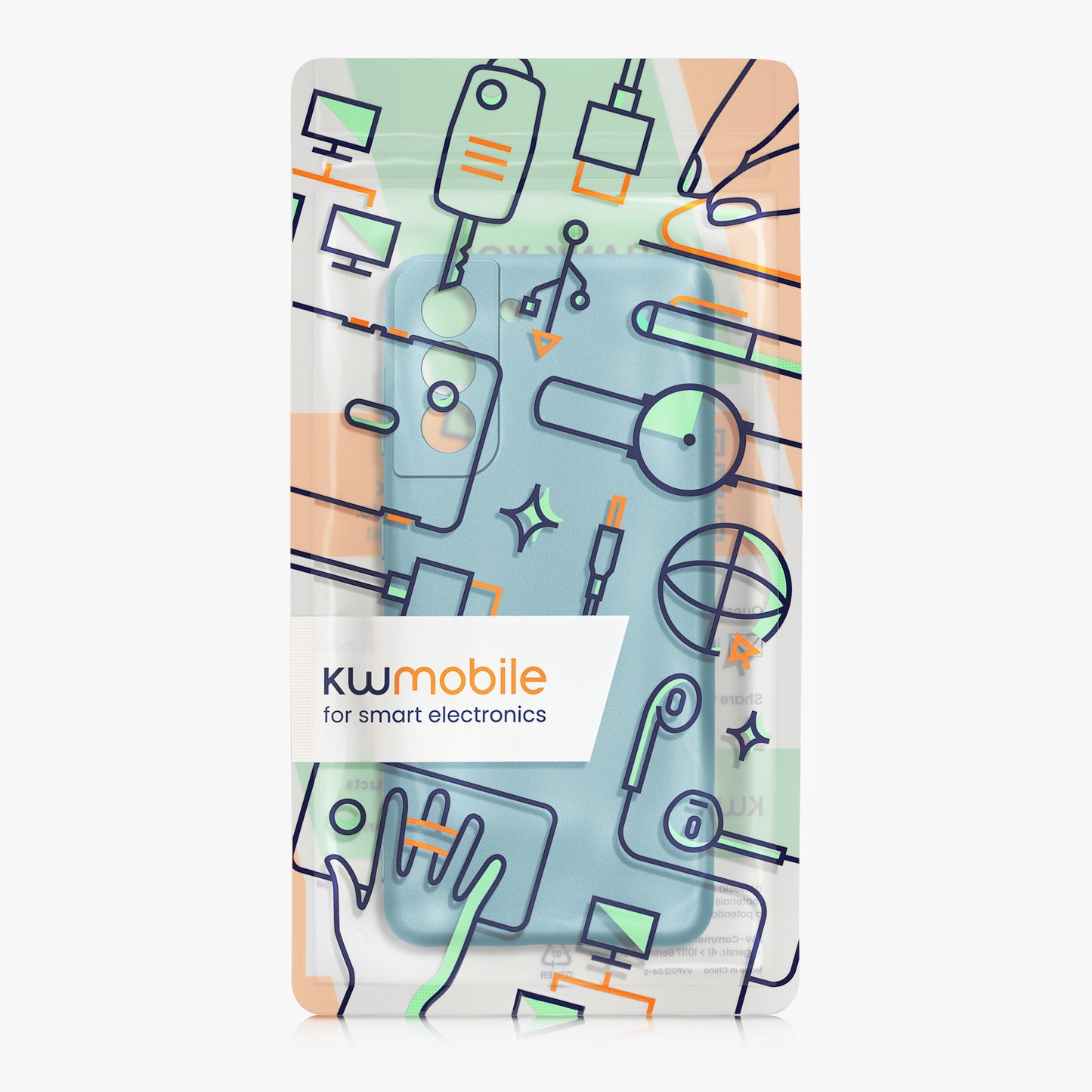 kwmobile Handyhülle für Samsung Galaxy S21 Hülle - weiche Silikon Case metallisch schimmernd - Schutzhülle Cover - Metallic Karibikblau Metallic Karibikblau