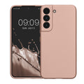 kwmobile Handyhülle für Samsung Galaxy S22 Hülle - weiche Silikon Case metallisch schimmernd - Schutzhülle Cover - Metallic Rosegold Metallic Rosegold