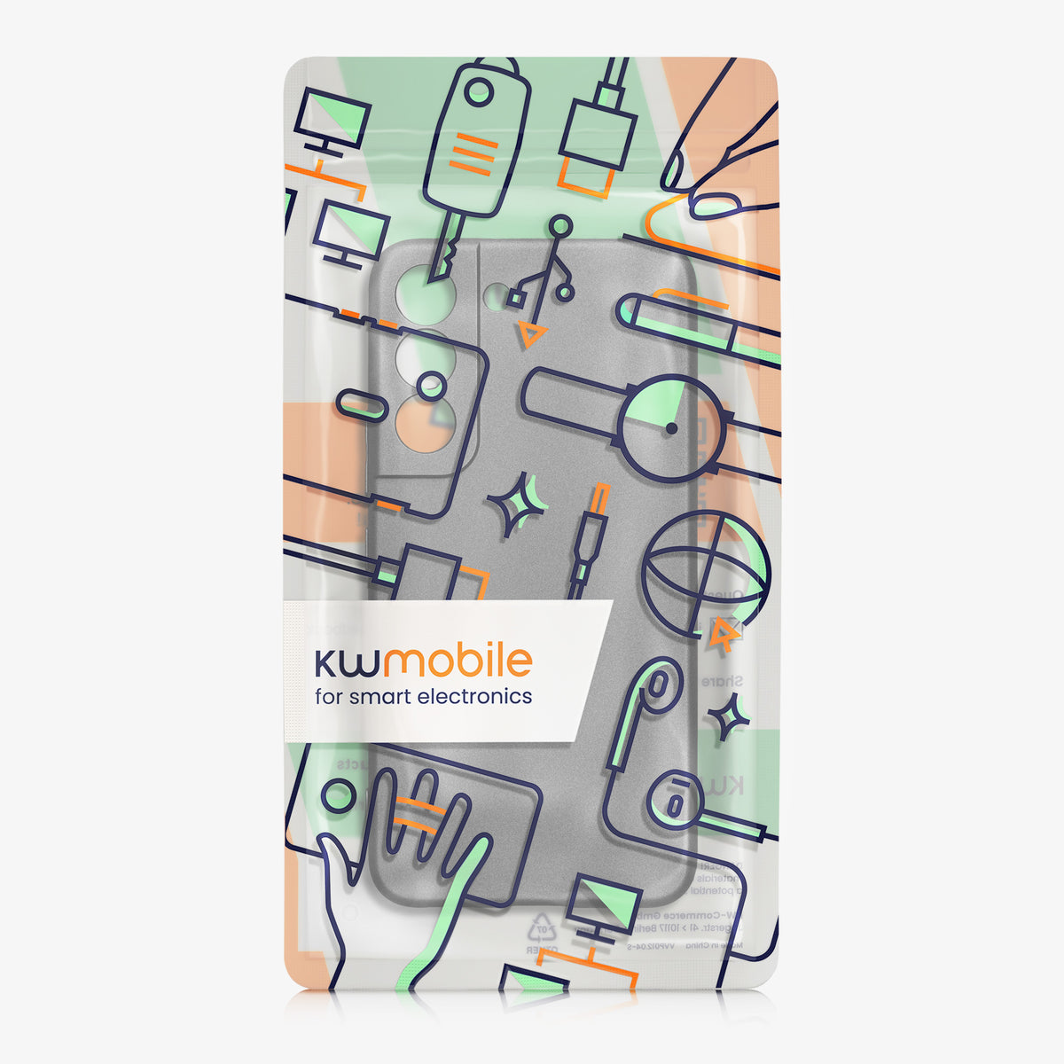 kwmobile Handyhülle für Samsung Galaxy S22 Hülle - weiche Silikon Case metallisch schimmernd - Schutzhülle Cover - Metallic Grau Metallic Grau