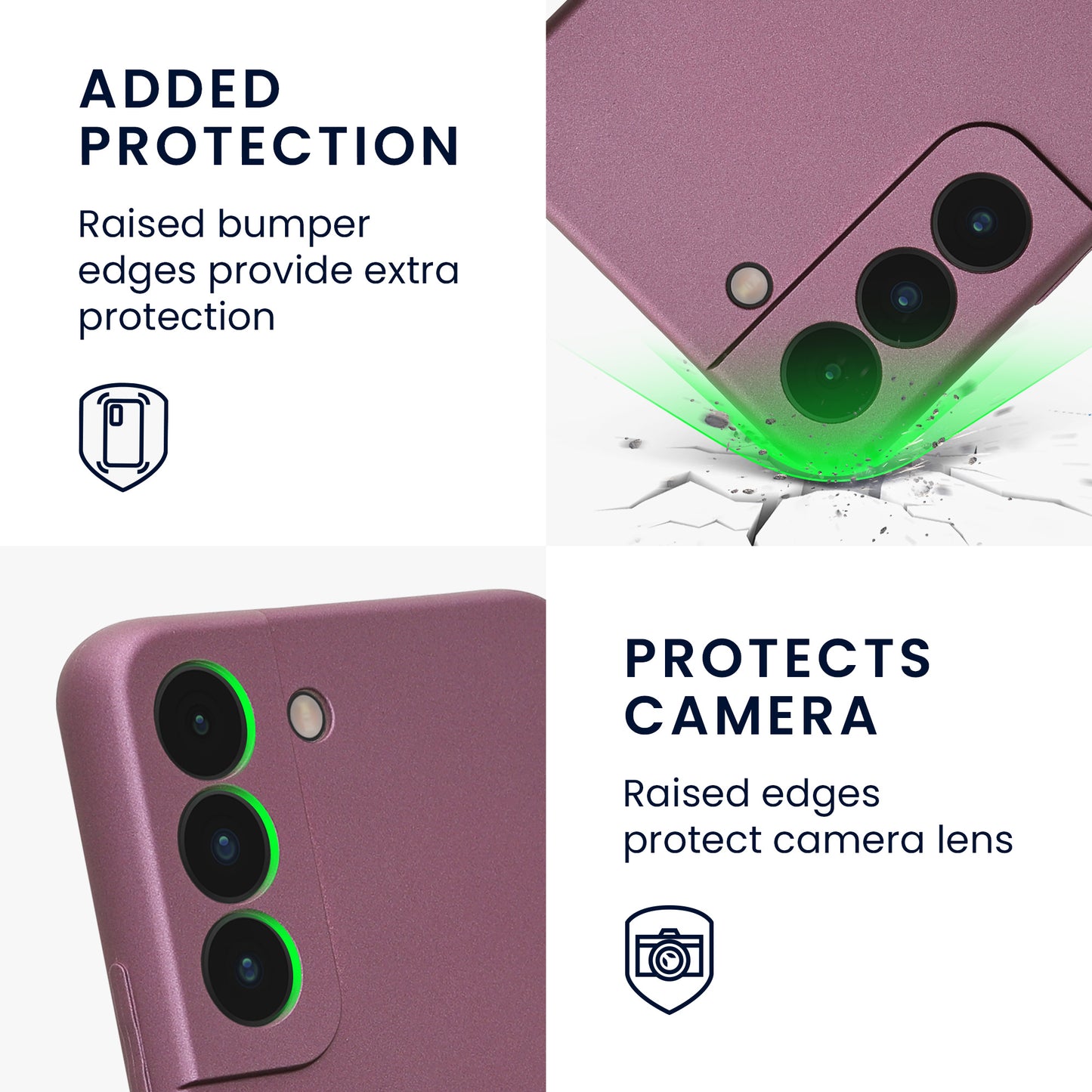 kwmobile Handyhülle für Samsung Galaxy S22 Hülle - weiche Silikon Case metallisch schimmernd - Schutzhülle Cover - Metallic Lavendel Metallic Lavendel