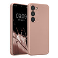 kwmobile Handyhülle für Samsung Galaxy S23 Hülle - weiche Silikon Case metallisch schimmernd - Schutzhülle Cover - Metallic Rosegold Metallic Rosegold